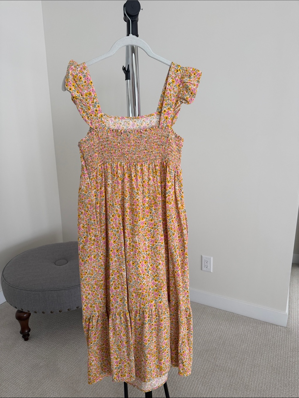 Universal Thread • Yellow Floral Ruffle-Strap Dress - Picture 4 of 5